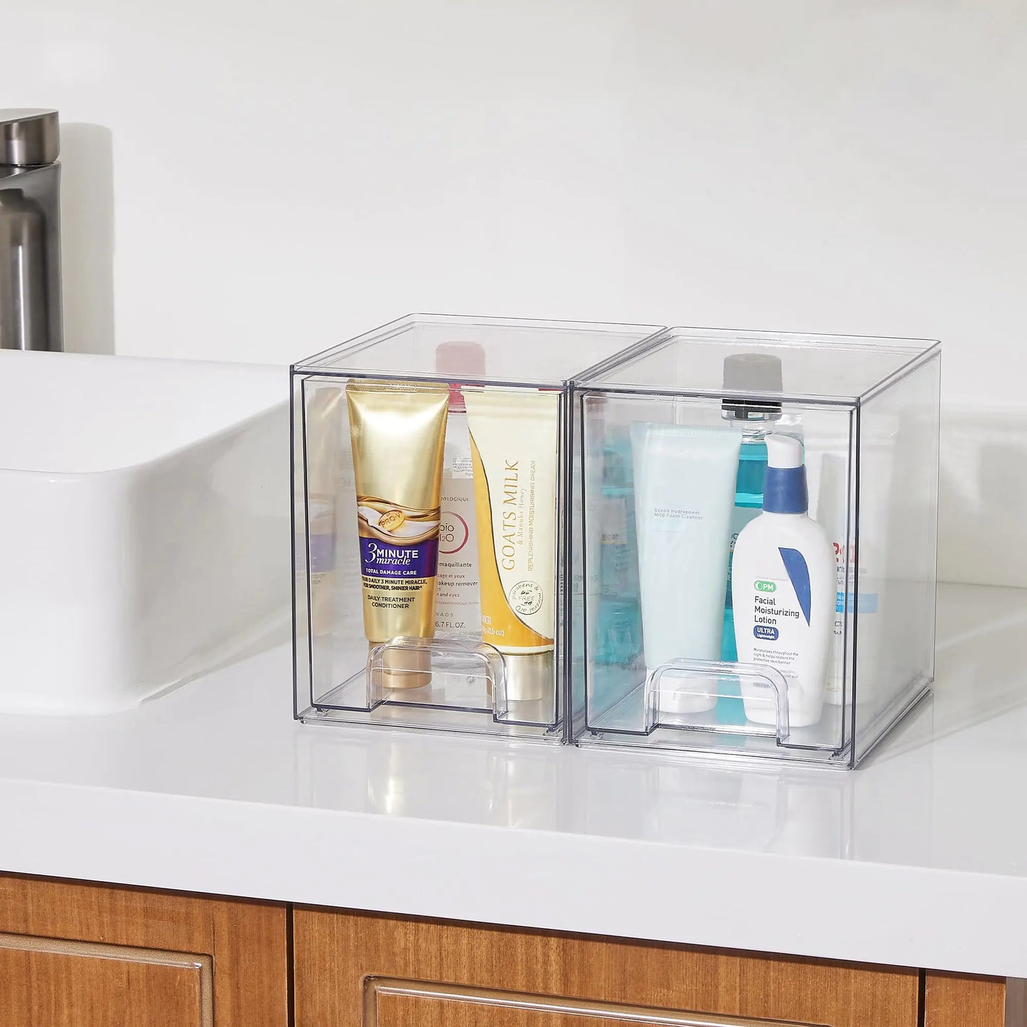 Stackable Acrylic Drawers for Storage, Clear Plastic Storage Bins for Organizing Spaces