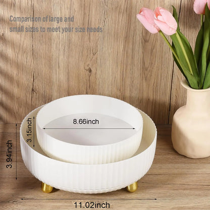 Spinning Tray for Kitchen Serving 360 Degree Rotating Large Ivory White 11 "