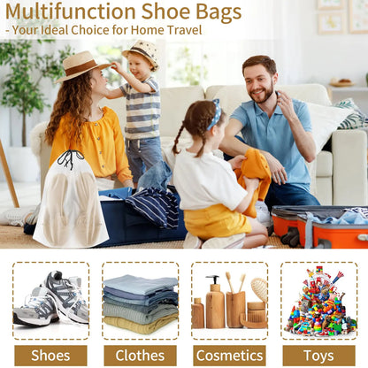 20 Shoe Bags for Travel Packing 15.7" x 11.8", Large Clear Waterproof with Drawstring