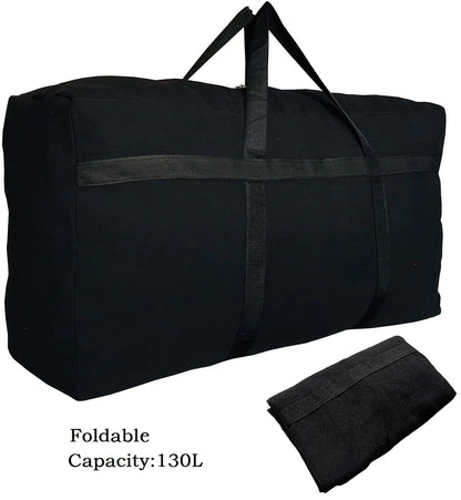 Storage Duffle Bag Large and Heavy Duty with Zippers and Handles - 38" X 11.8" X 23" Black