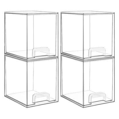 Stackable Acrylic Drawers for Storage, Clear Plastic Storage Bins for Organizing Spaces