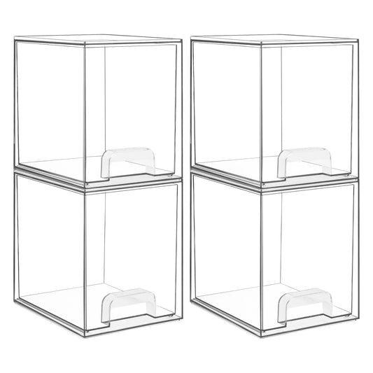 Stackable Acrylic Drawers for Storage, Clear Plastic Storage Bins for Organizing Spaces