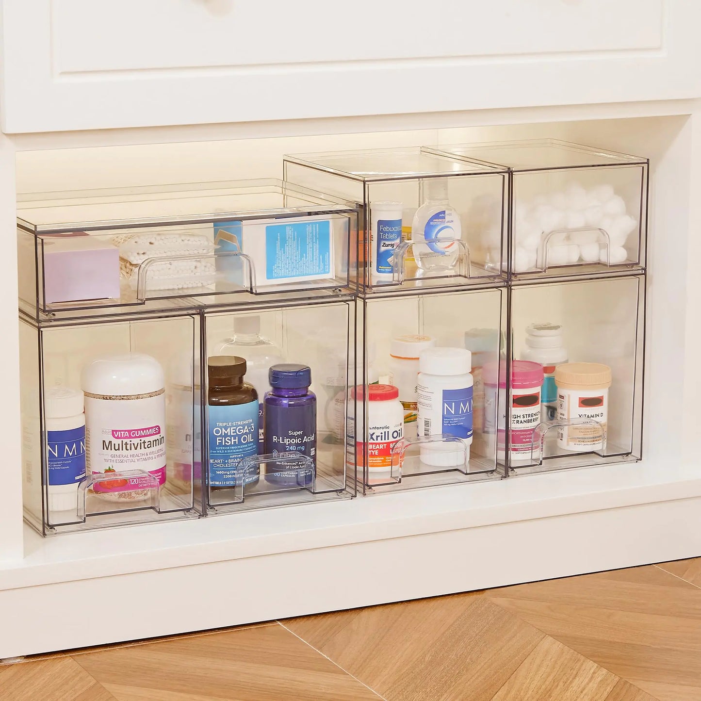 Stackable Acrylic Drawers for Storage, Clear Plastic Storage Bins for Organizing Spaces