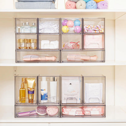 Stackable Acrylic Drawers for Storage, Clear Plastic Storage Bins for Organizing Spaces